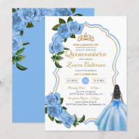 Robe élégante Quinceanera bleu clair Roses Invitat