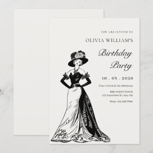 Invitation robe femme vintage