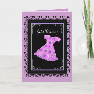 Invitation Robe Fleurie Rose de Demoiselle d'Honneur