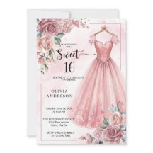 Robe Fleurie Rose Poudré pour Sweet 16