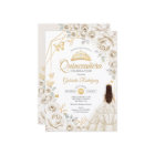 Robe Florale Or Crème d'or Quinceanera