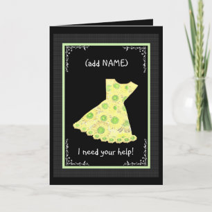 Invitation ROBE Jaune de Fille Fleur PERSONNALISÉE PRINTEMPS