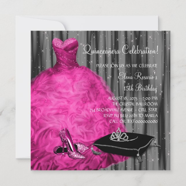 Invitation Robe Magenta Chaussures haute talon Princesse Quin (Devant)