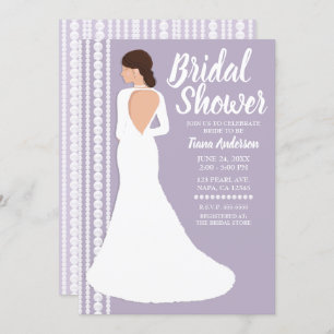 Invitation Robe Mariage blanche moderne et Fête des mariées p