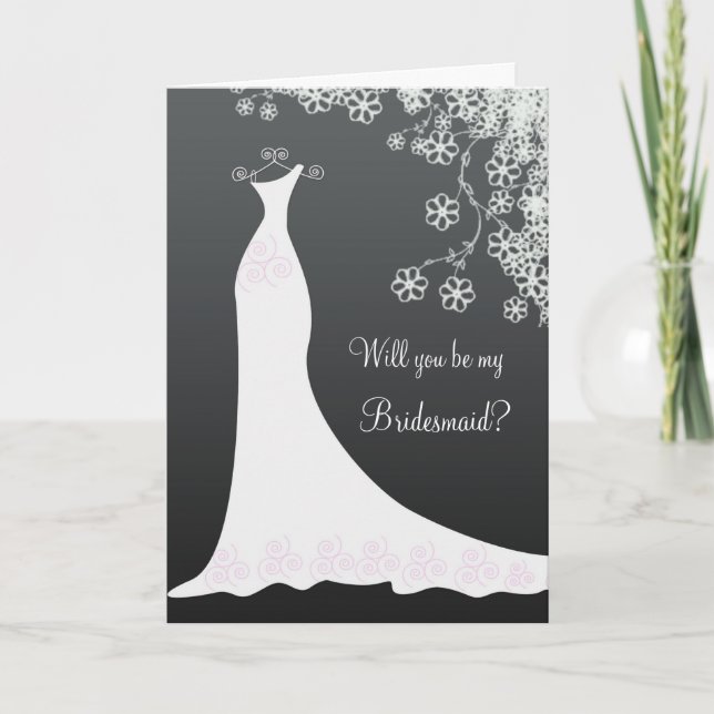 Invitation Robe Mariage blanche sur demande de femme d'honneu (Devant)