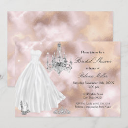 Invitation Robe Mariage Fête des mariées Marbre beige Blanc