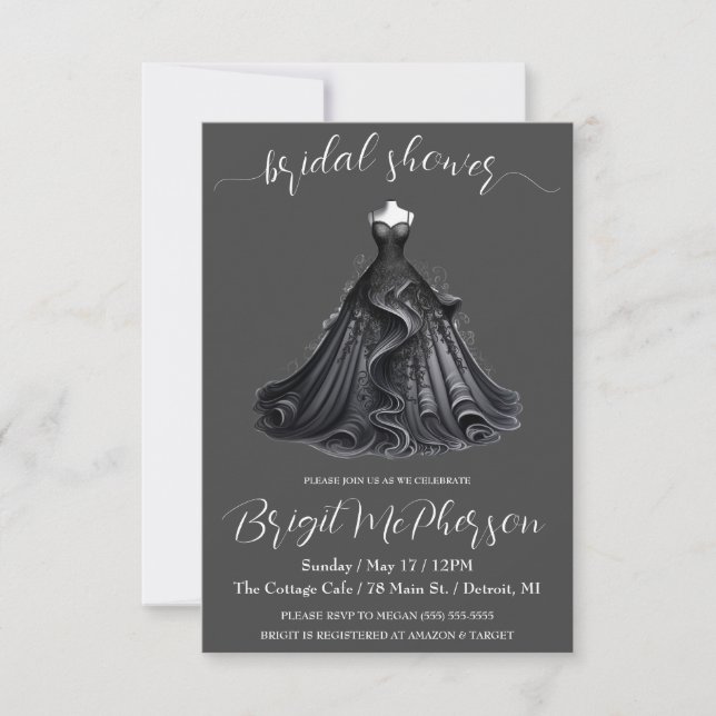 Invitation Robe Mariage gothique, Porte-nuptiale, Fête des ma (Devant)