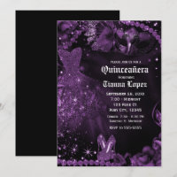 Robe noire violette Masquerade Quinceañera 15 fête