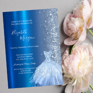 Invitation Robe Parties scintillant bleue Métallic Bleu Douce