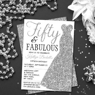 Invitation Robe Parties scintillant élégante   Cinquante et f