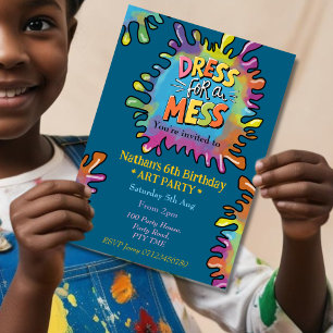 Invitation Robe pour une fête d'art pour enfants