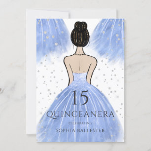 Invitation Robe princesse bleue Hiver Merveilleuse Quinceaner