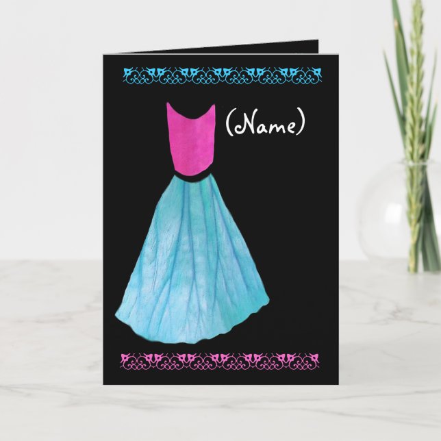 Invitation Robe ROSE et BLEUE d'invitation junior de (Devant)
