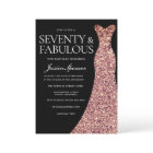 Robe rose or étincelante Noir 70e fête d'anniversa