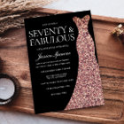 Robe rose or étincelante Noir 70e fête d'anniversa