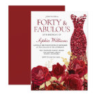 Robe rouge étincelante Rose Feuille d'or 40e anniv