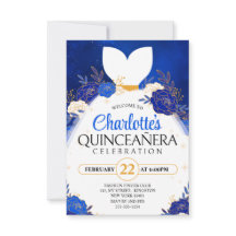 Robe royale bleue Quinceanera Floral Princesse