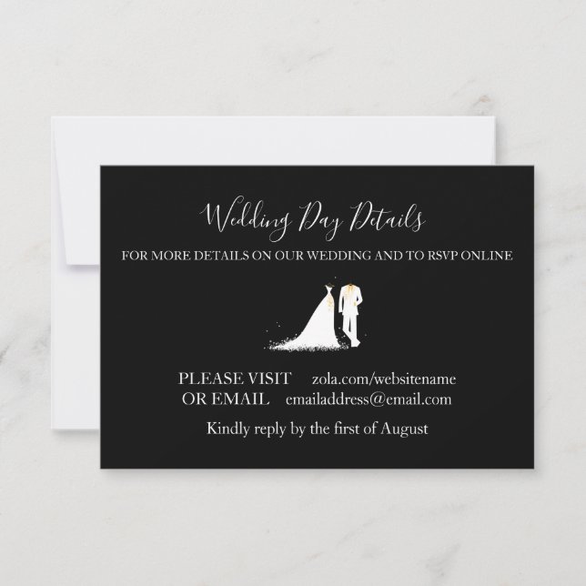 Invitation Robe & Tux - 3x5 Détails du jour de mariage (Devant)