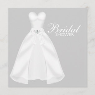 Invitation Robes de mariée blanche Baby Shower