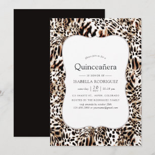 Invitation Robes de Quinceanera à motif peau de léopard