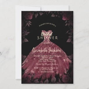 Invitation Robes de roses de Bourgogne Mariage gothique