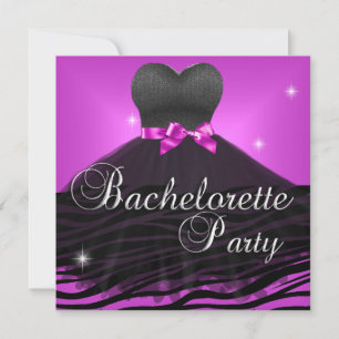 Invitation Robes Zèbre Noir Rose pour Enterrement de Vie de J