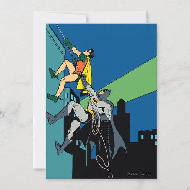 Invitation Robin Et Batman Grimpent (Devant)