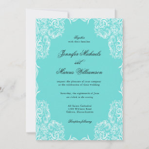 Invitation Robin Oeuf Bleu dentelle Cadre Mariage classique