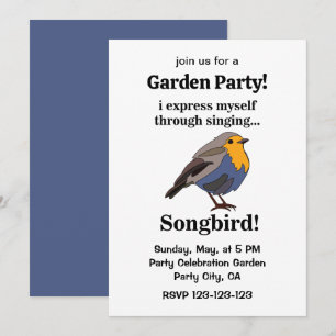 Invitation Robin Redmamin Songbird Garden Party