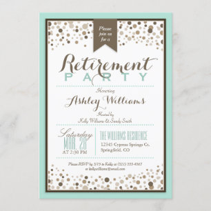 Invitation Robins Bleu Oeuf, Taupe Parti de retraite moderne