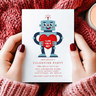 Invitation Robot Heart Cute Fête de la Saint-Valentin