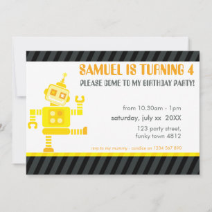 Invitation Robot mignon de danse d'INVITATION de PARTIE