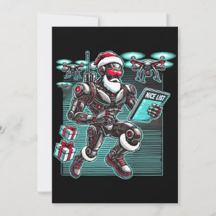 Invitation Robot Père Noël propulsé par IA avec drones et Noë