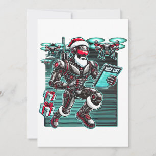 Invitation Robot Père Noël propulsé par IA avec drones et Noë