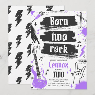 Invitation Rock and Roll Party Né Two Rock 2e anniversaire