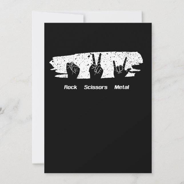 Invitation Rock Ciseaux Heavy Metal Music Concert Band Bassi (Devant)