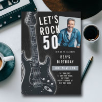 Rock Electric Guitar Men 50th Birthday Photo