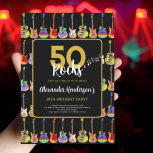 Invitation Rock n Roll 50e fête d'anniversaire