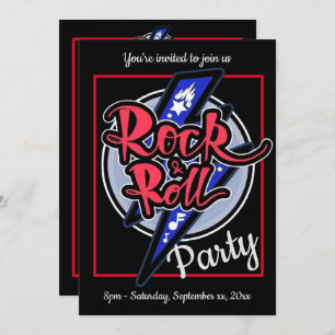 Invitation Rock & Roll Lightning Party
