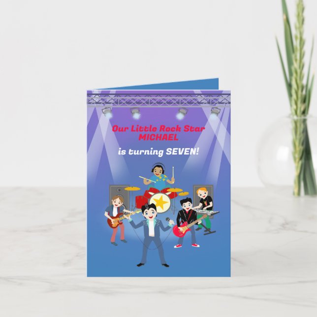 Invitation Rock Star Boys Band Anniversaire (Devant)