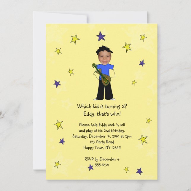 Invitation Rock Star Photo Impression (Devant)