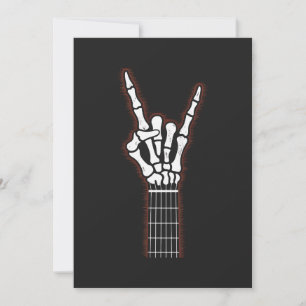 Invitation Rock Sur Skeleton Cadeaux Guitare À Main