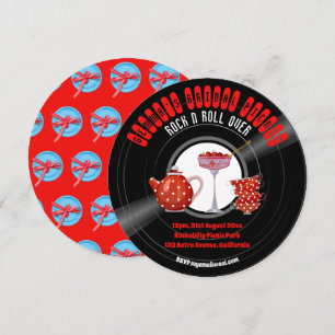 Invitation Rockabilly Fête des mariées Vinyl Record Retro 195