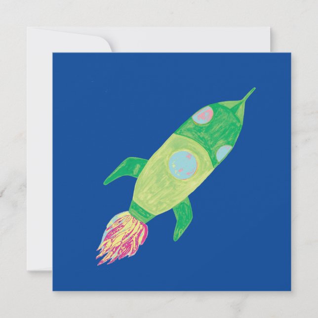 Invitation Rocket Green Childing Space (Devant)