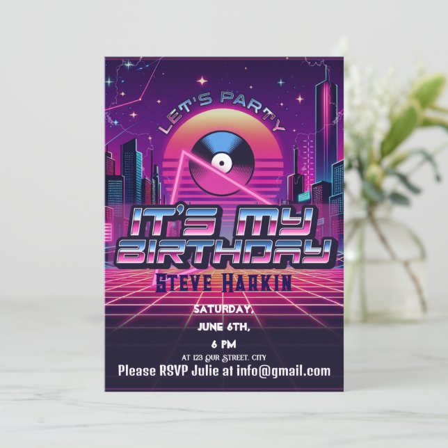 Invitation Rockin Vaporwave (Debout devant)