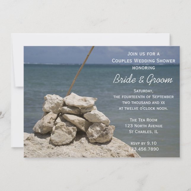 Invitation Rocks sur Beach Couples Wedding shower (Devant)