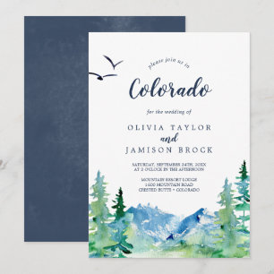 Invitation Rocky Mountain Colorado Destination Mariage