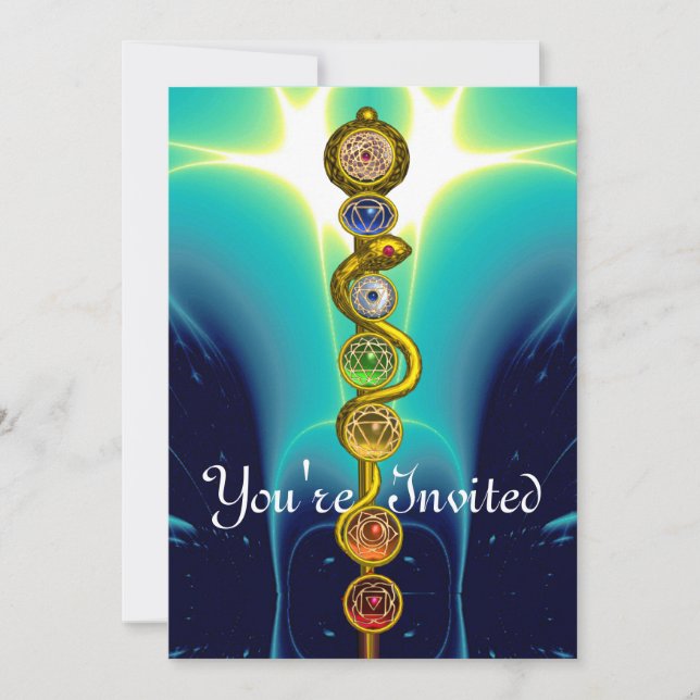 INVITATION RODE D'ASCLEPIUS 7 CHAKRAS, YOGA, ÉNERGIE SPIRITUE (Devant)