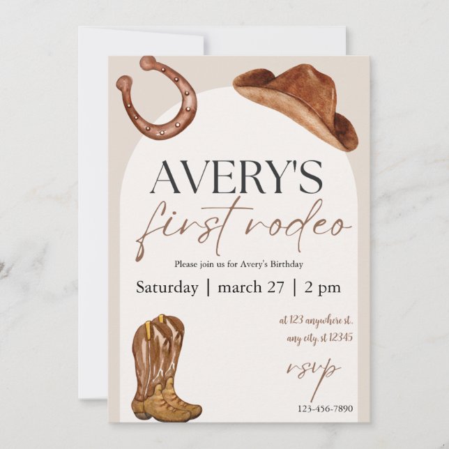 Invitation Rodeo Birthday Party (Devant)