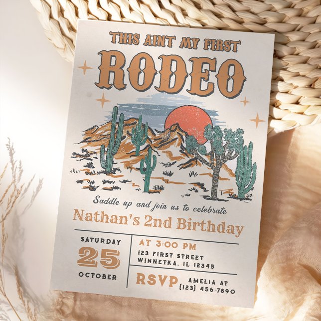 Invitation Rodeo Western Cowboy 2e anniversaire (Créateur téléchargé)